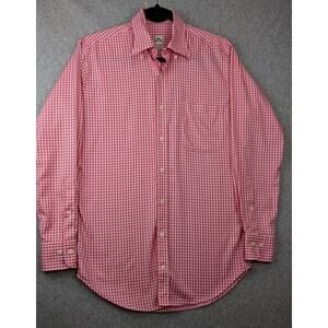 Peter Millar Mens Button Down Small Nanoluxe Easy Care Pink White Check Gingham